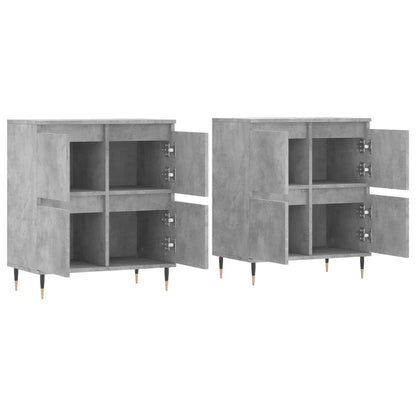 Sideboards 2 pcs Concrete Grey Engineered Wood