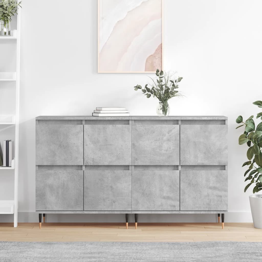 Sideboards 2 pcs Concrete Grey Engineered Wood