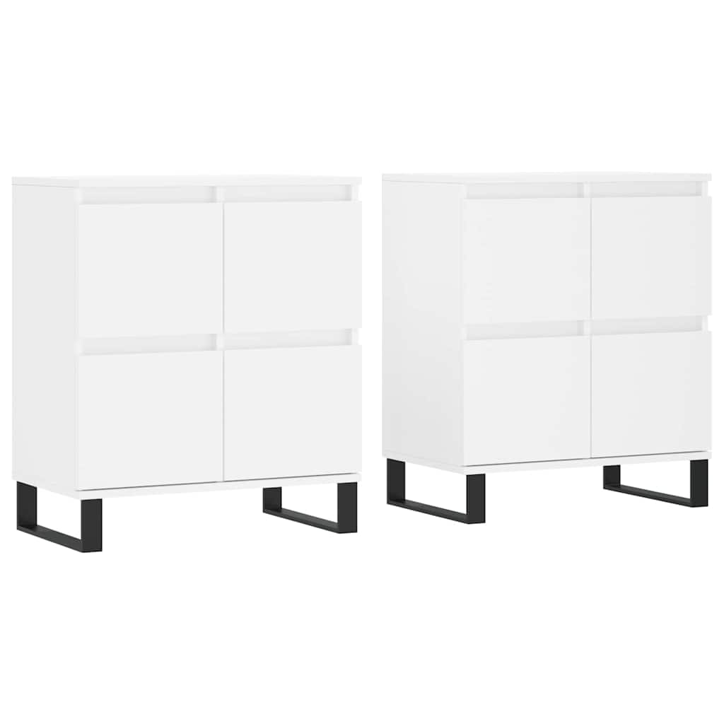 Sideboards 2 pcs White Engineered Wood