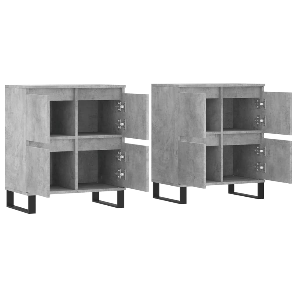 Sideboards 2 pcs Concrete Grey Engineered Wood
