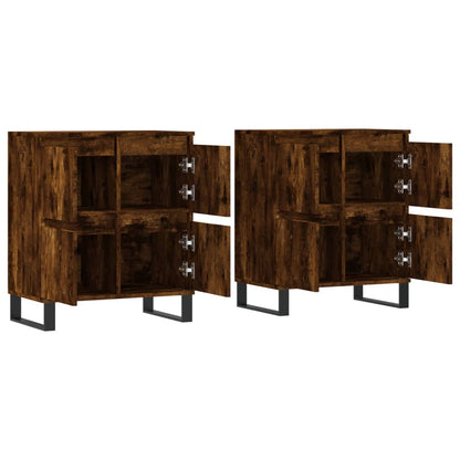 Sideboards 2 pcs Smoked Oak Engineered Wood