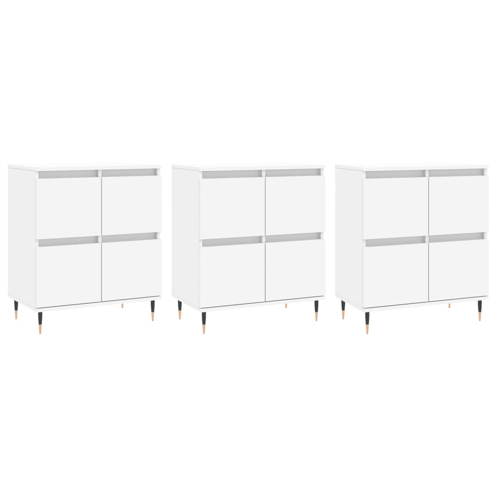 Sideboards 3 pcs White Engineered Wood