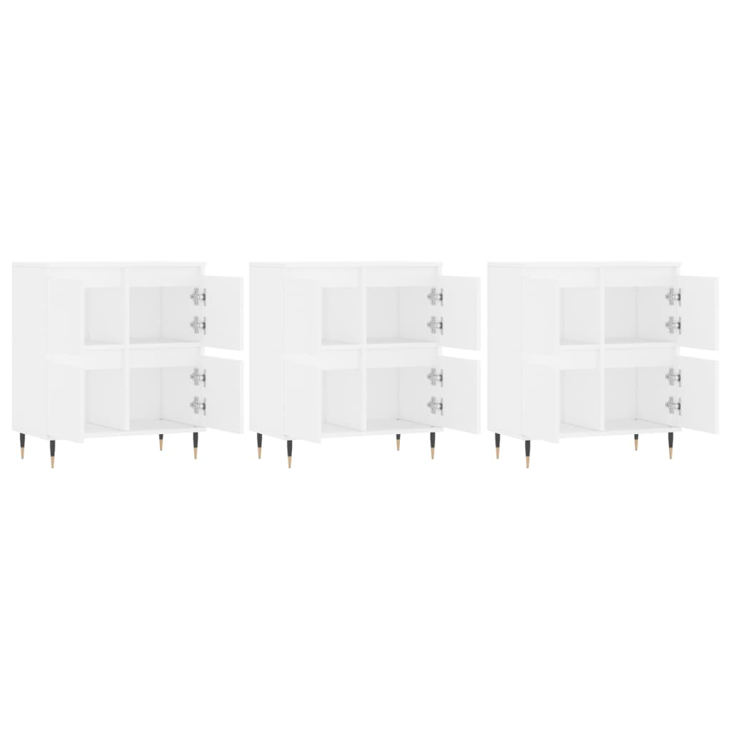 Sideboards 3 pcs White Engineered Wood