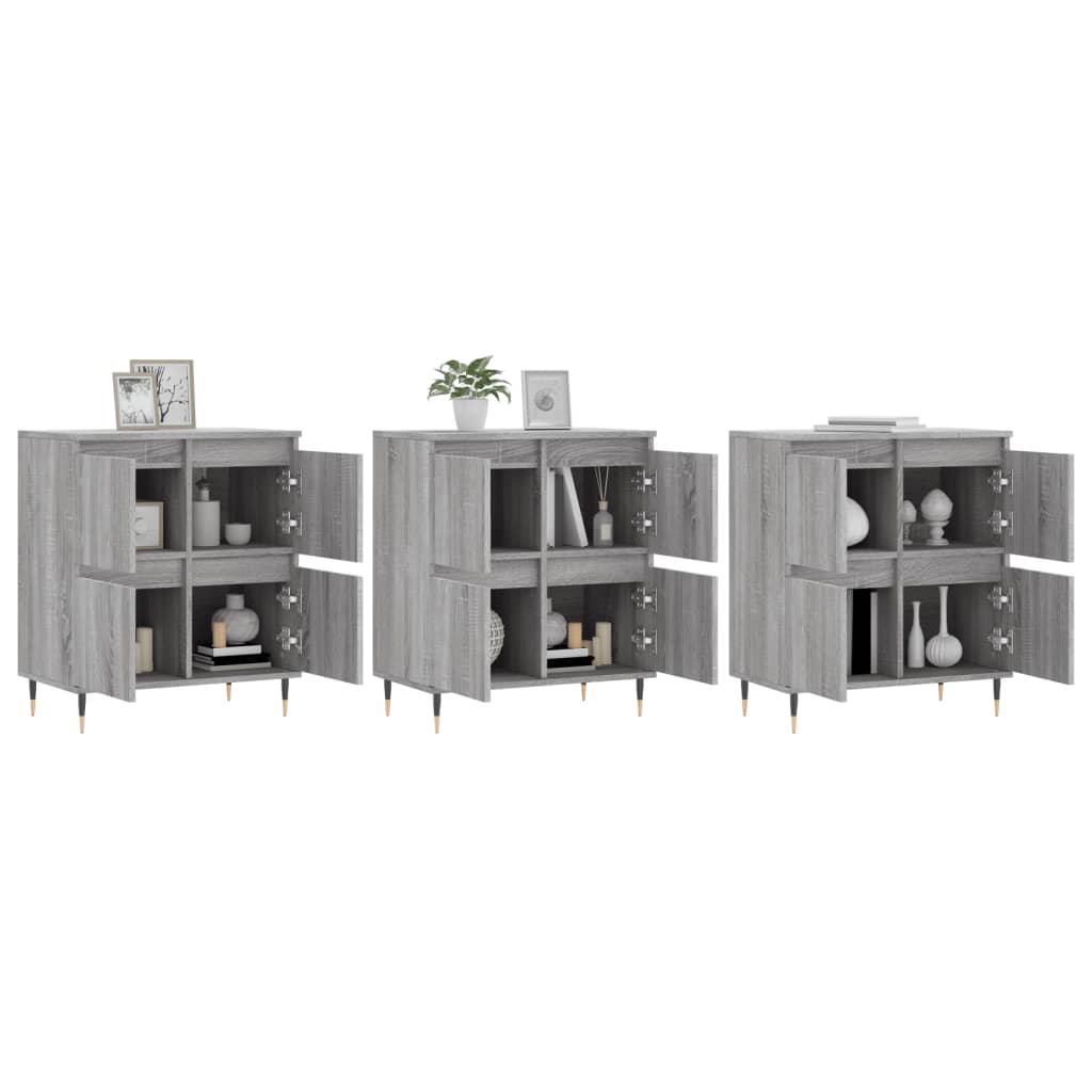 Sideboards 3 pcs Grey Sonoma Engineered Wood