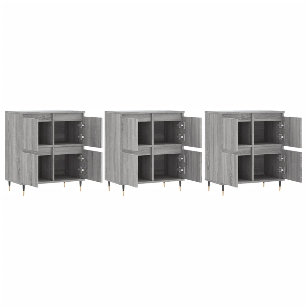 Sideboards 3 pcs Grey Sonoma Engineered Wood