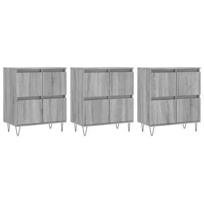 Sideboards 3 pcs Grey Sonoma Engineered Wood