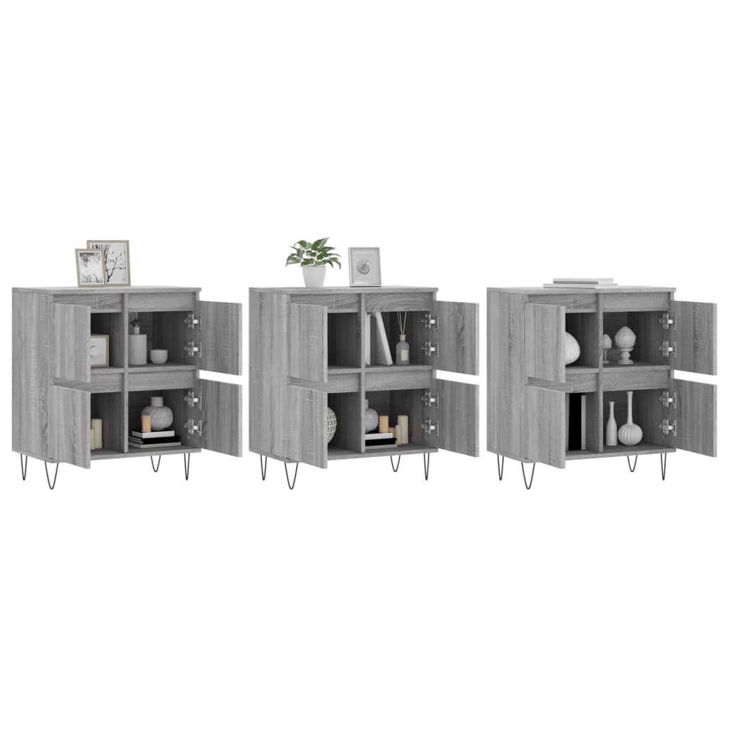Sideboards 3 pcs Grey Sonoma Engineered Wood