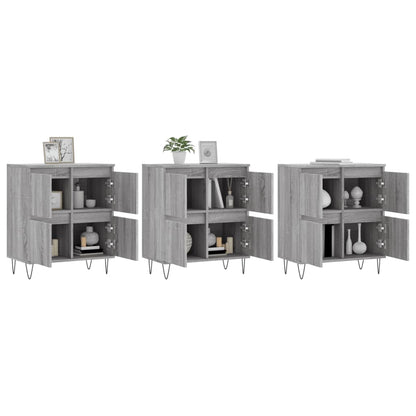 Sideboards 3 pcs Grey Sonoma Engineered Wood