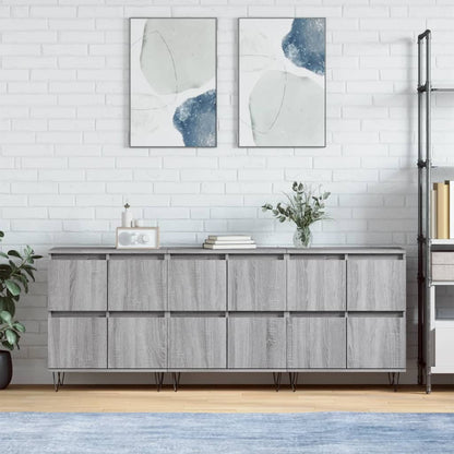 Sideboards 3 pcs Grey Sonoma Engineered Wood