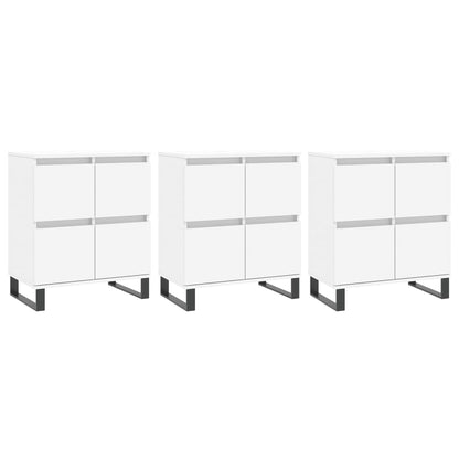 Sideboards 3 pcs White Engineered Wood