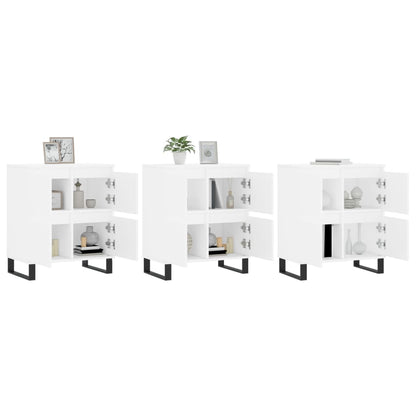 Sideboards 3 pcs White Engineered Wood