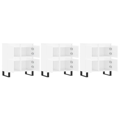 Sideboards 3 pcs High Gloss White Engineered Wood