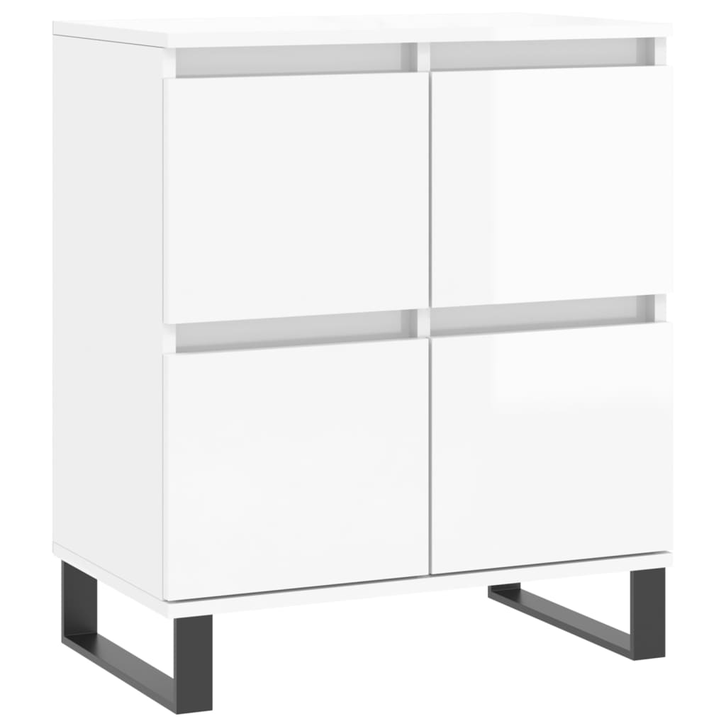 Sideboards 3 pcs High Gloss White Engineered Wood