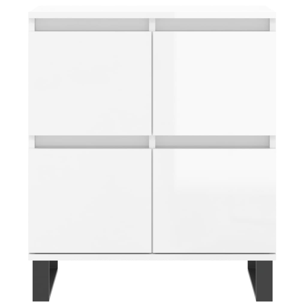 Sideboards 3 pcs High Gloss White Engineered Wood