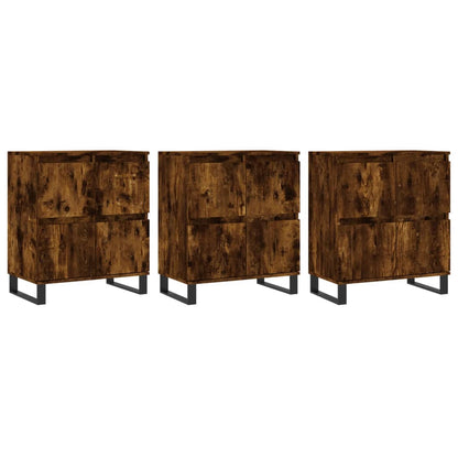 Sideboards 3 pcs Smoked Oak Engineered Wood