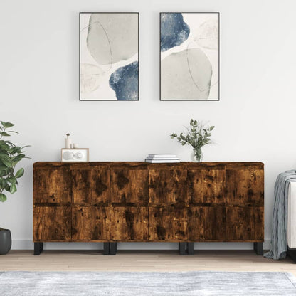 Sideboards 3 pcs Smoked Oak Engineered Wood