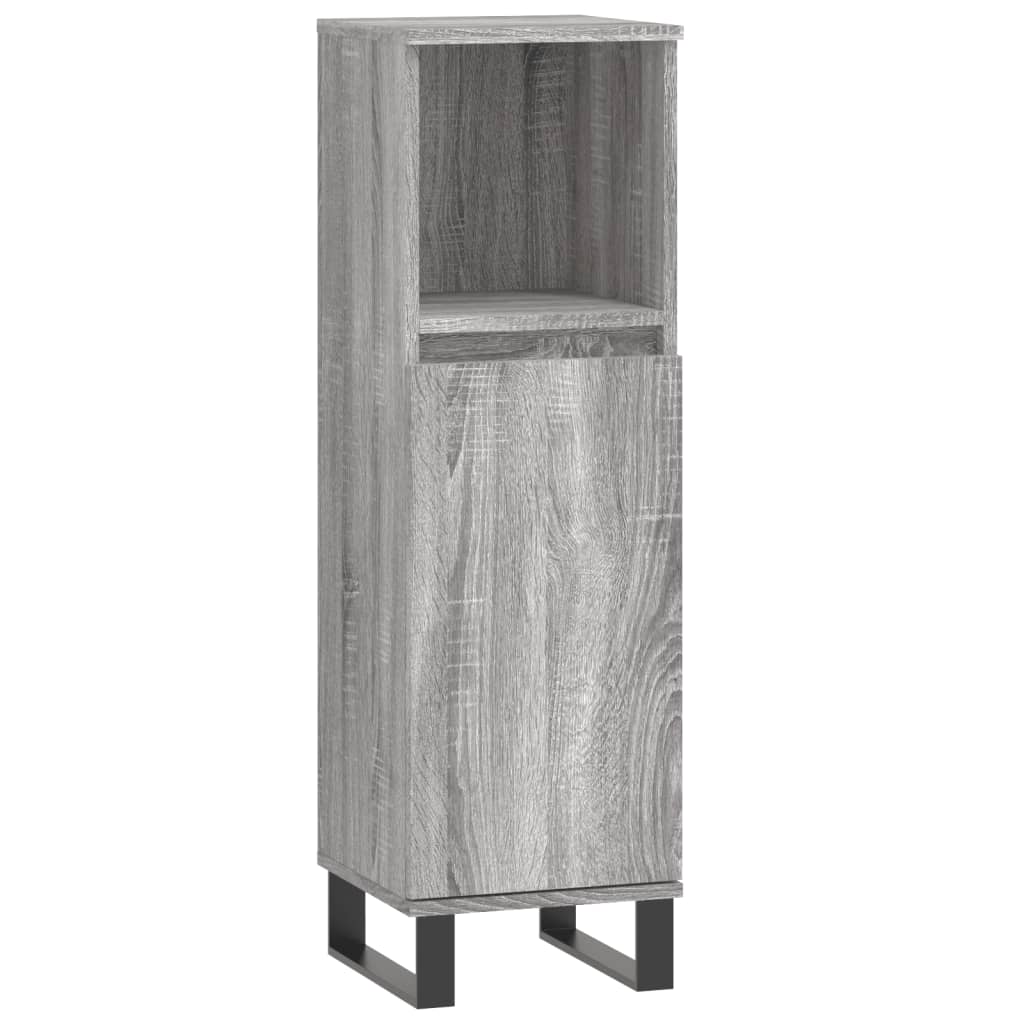 3 Piece Bathroom Furniture Set Grey Sonoma Engineered Wood