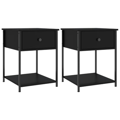 Bedside Tables 2 pcs Black 44x45x58 cm Engineered Wood
