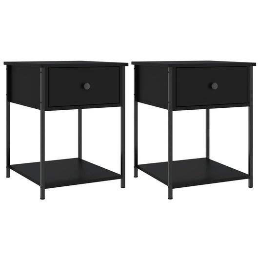 Bedside Tables 2 pcs Black 44x45x58 cm Engineered Wood