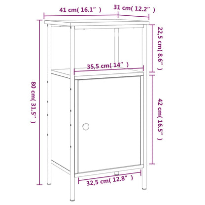 Bedside Cabinets 2 pcs Smoked Oak 41x31x80 cm Engineered Wood
