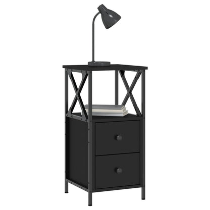 Bedside Cabinet Black 34x35,5x70 cm Engineered Wood