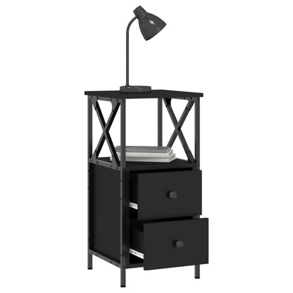 Bedside Cabinet Black 34x35,5x70 cm Engineered Wood