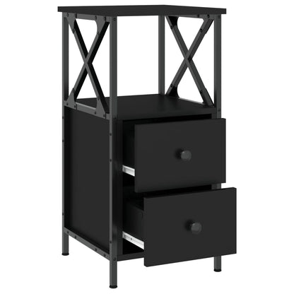 Bedside Cabinet Black 34x35,5x70 cm Engineered Wood