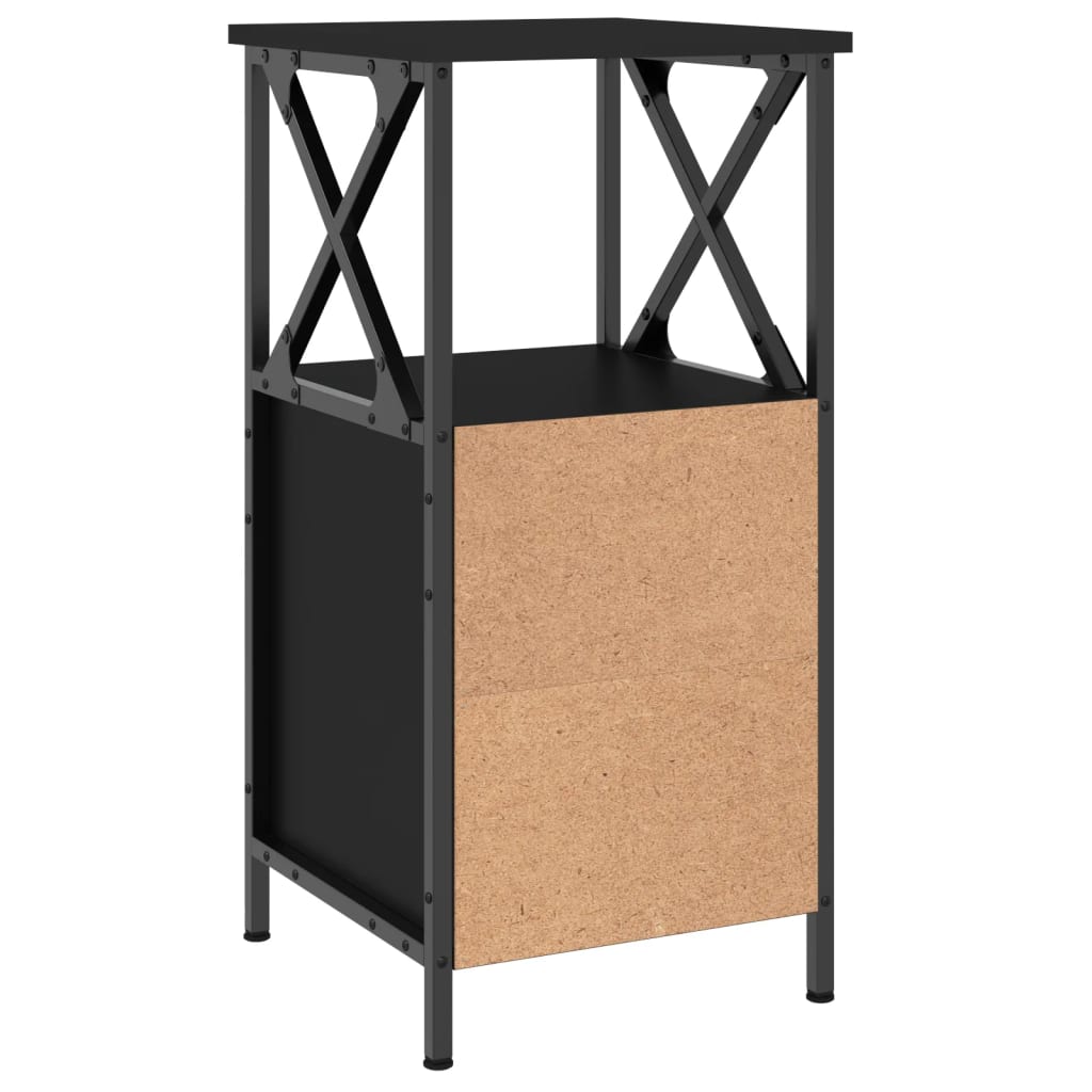 Bedside Cabinet Black 34x35,5x70 cm Engineered Wood