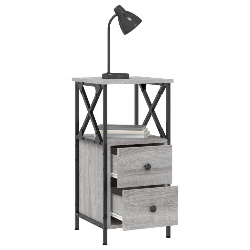 Bedside Cabinet Grey Sonoma 34x35,5x70 cm Engineered Wood