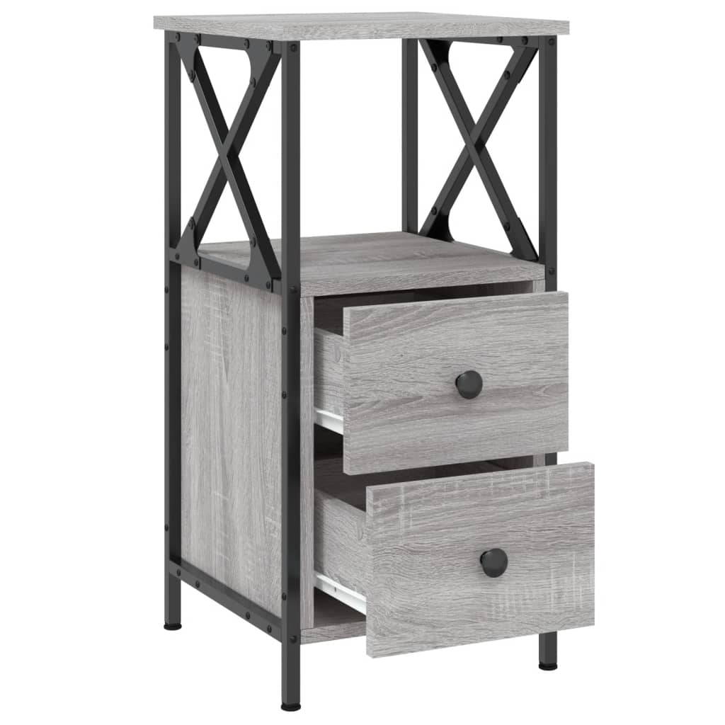 Bedside Cabinet Grey Sonoma 34x35,5x70 cm Engineered Wood