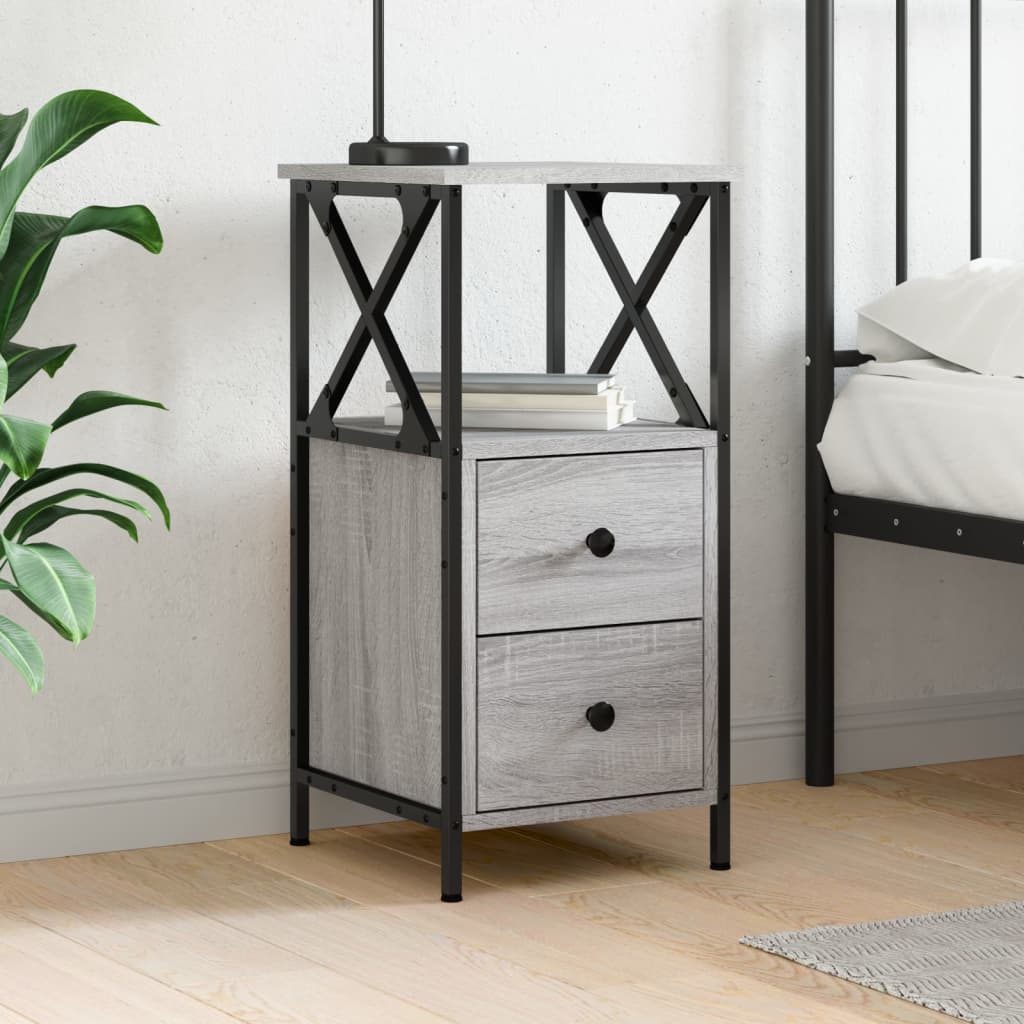 Bedside Cabinet Grey Sonoma 34x35,5x70 cm Engineered Wood