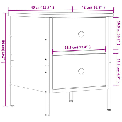 Bedside Cabinets 2 pcs Black 40x42x50 cm Engineered Wood