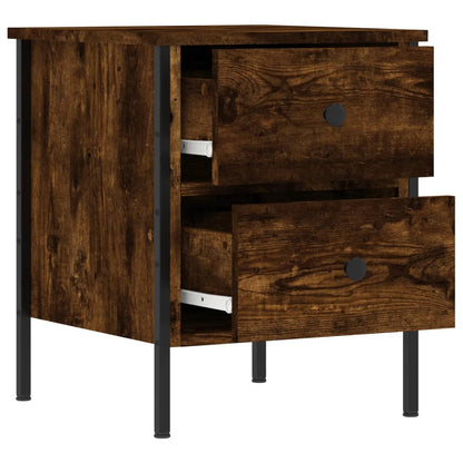 Bedside Cabinet Smoked Oak 40x42x50 cm Engineered Wood