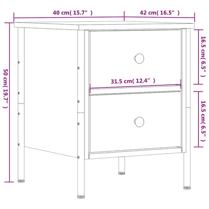 Bedside Cabinets 2 pcs Brown Oak 40x42x50 cm Engineered Wood