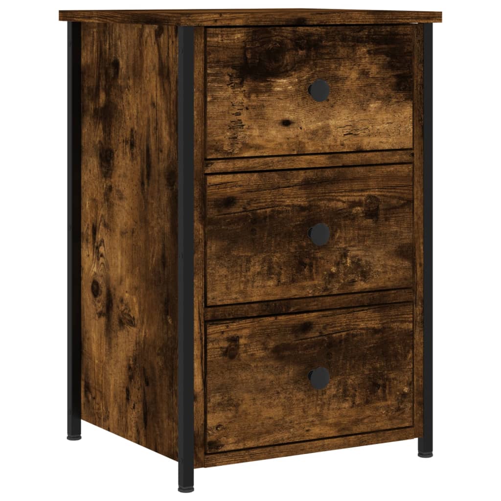 Bedside Cabinets 2 pcs Smoked Oak 40x36x60 cm Engineered Wood