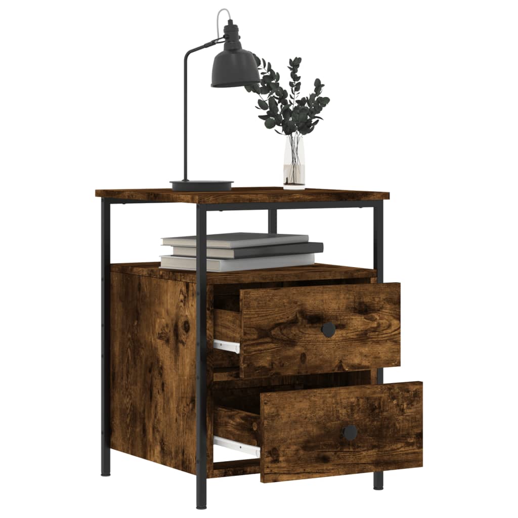 Bedside Cabinet Smoked Oak 44x45x60 cm Engineered Wood