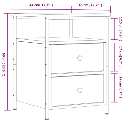 Bedside Cabinets 2 pcs Grey Sonoma 44x45x60 cm Engineered Wood