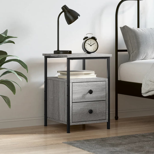 Bedside Cabinet Grey Sonoma 34x35,5x50 cm Engineered Wood