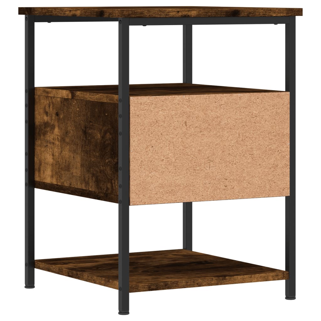 Bedside Cabinet Smoked Oak 40x42x56 cm Engineered Wood
