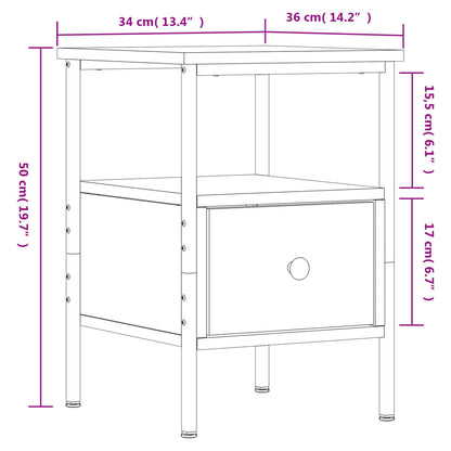 Bedside Cabinets 2 pcs Grey Sonoma 34x36x50 cm Engineered Wood