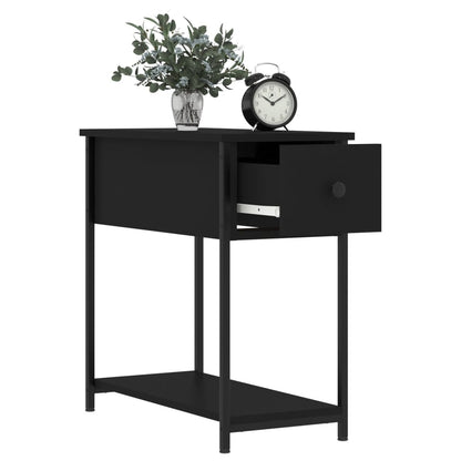 Bedside Cabinet | Set of 2 | Black | Engineered wood, iron | Compact