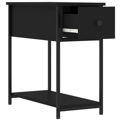 Bedside Cabinet | Set of 2 | Black | Engineered wood, iron | Compact