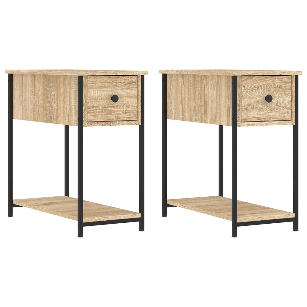 Bedside Cabinet | Set of 2 | Sonoma oak | Engineered wood, iron | Compact