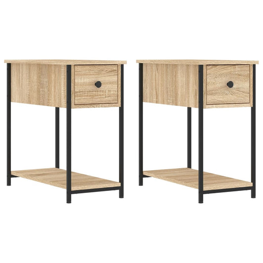Bedside Cabinet | Set of 2 | Sonoma oak | Engineered wood, iron | Compact