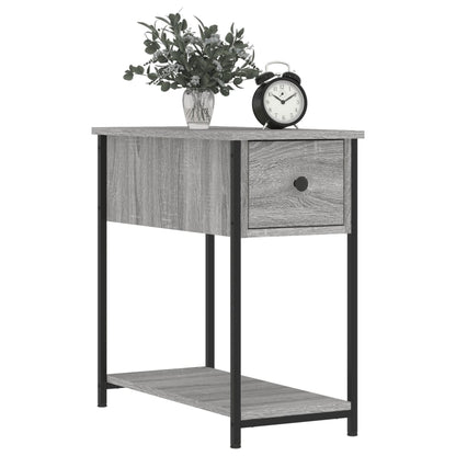 Bedside Cabinet | Set of 2 | Grey Sonoma | Engineered wood, iron