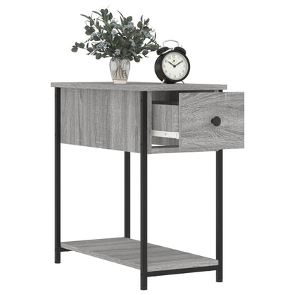 Bedside Cabinet | Set of 2 | Grey Sonoma | Engineered wood, iron