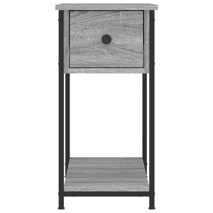 Bedside Cabinet | Set of 2 | Grey Sonoma | Engineered wood, iron