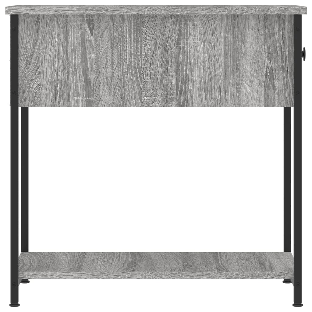 Bedside Cabinet | Set of 2 | Grey Sonoma | Engineered wood, iron