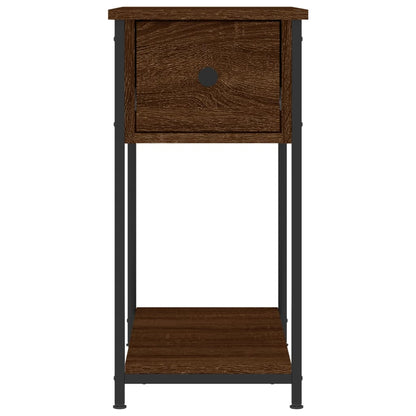 Bedside Cabinet | Set of 2 | Brown Oak | Engineered wood, iron | Modern