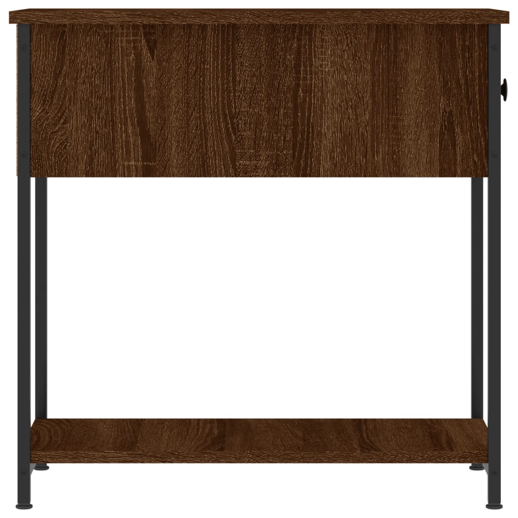 Bedside Cabinet | Set of 2 | Brown Oak | Engineered wood, iron | Modern